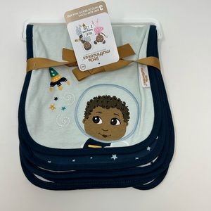 NWT Little Muffincakes Baby Boy Space 3 pack Burp Cloths